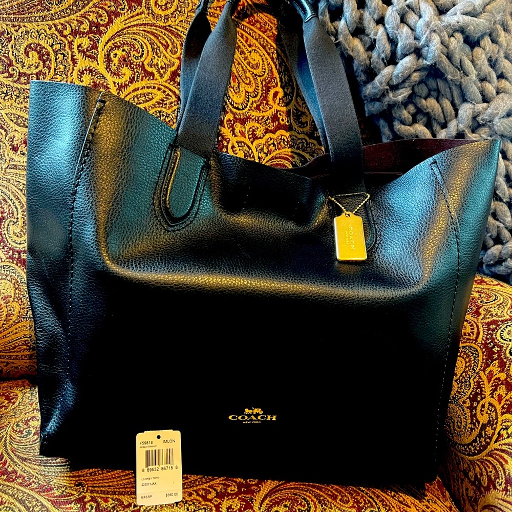 Coach Black, Brown and Gold Leather Bag - like new!